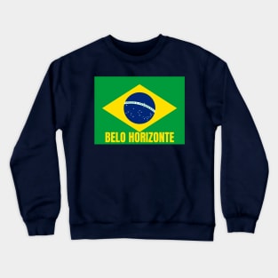 Belo Horizonte City in Brazilian Flag Crewneck Sweatshirt